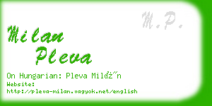 milan pleva business card